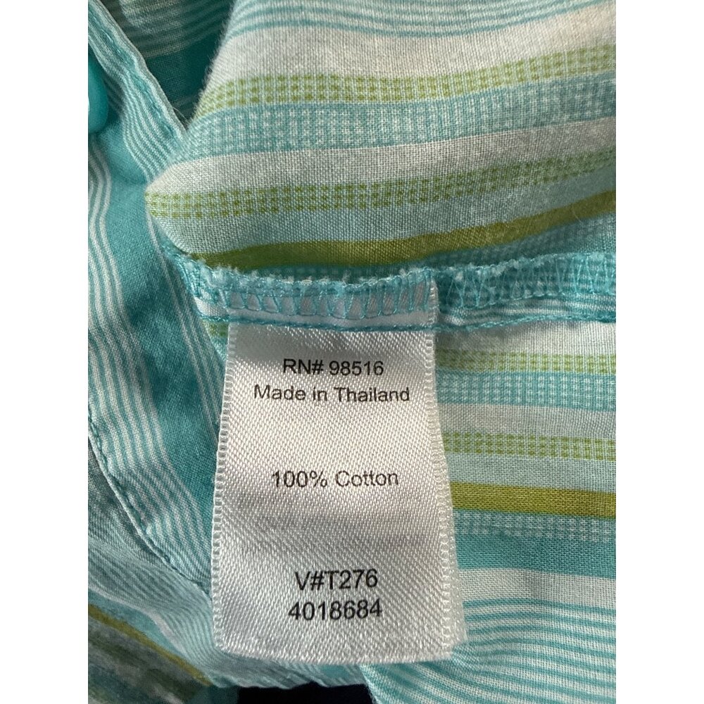 Coldwater Creek Womens No Iron Striped Button-Down Shirt Size L/14 100% Cotton - Picture 5 of 7
